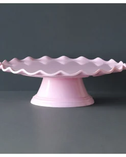 Alzatina per Dolci con Bordo a Ondina - Rosa