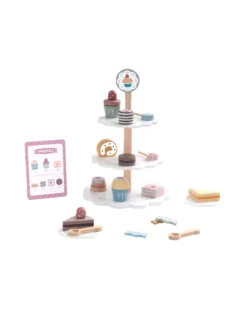 Alzatina per Dolci in Legno - 22 Pezzi - 22 x 31 cm - 3+ Anni
