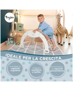 Arco Montessori Rainbow - Cotton Candy + Cuscino - Sviluppa Equilibrio e Agilità