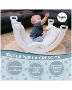 Arco Montessori Rainbow - Cotton Candy + Cuscino - Sviluppa Equilibrio e Agilità