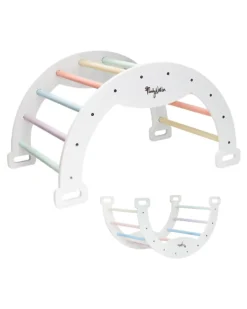 Arco Montessori Rainbow - Cotton Candy + Cuscino - Sviluppa Equilibrio e Agilità