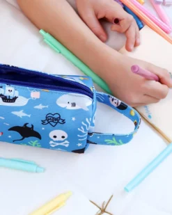 Astuccio per la Scuola con Chiusura a Zip - Pirati - 20x8x7 cm