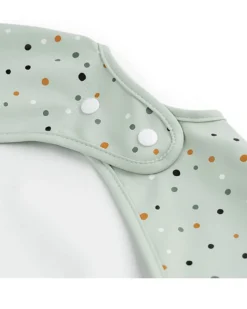 Bavaglio a Maniche Lunghe Impermeabile con Tasca - Happy Dots - Verde - Certificato Oeko-Tex