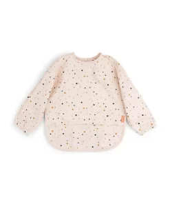 Bavaglio a Maniche Lunghe Impermeabile con Tasca - Happy Dots - Cipria - Certificato Oeko-Tex