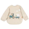 Bavaglio Impermeabile a Maniche Lunghe con Tasca - Tiny Farm - Sabbia - Certificato OEKO-TEX - 6m+