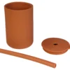 Bicchiere con Cannuccia - Terra di Siena - Silicone