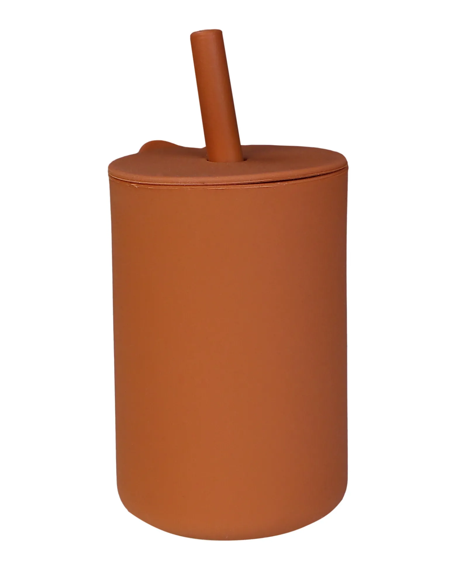 Bicchiere con Cannuccia - Terra di Siena - Silicone