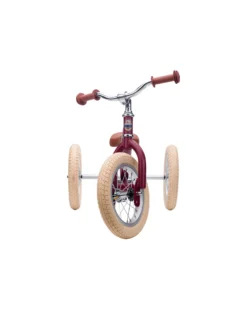 Bici 2 in 1 Rosso Vintage Opaco + Kit Terza Ruota per Convertirla in Triciclo