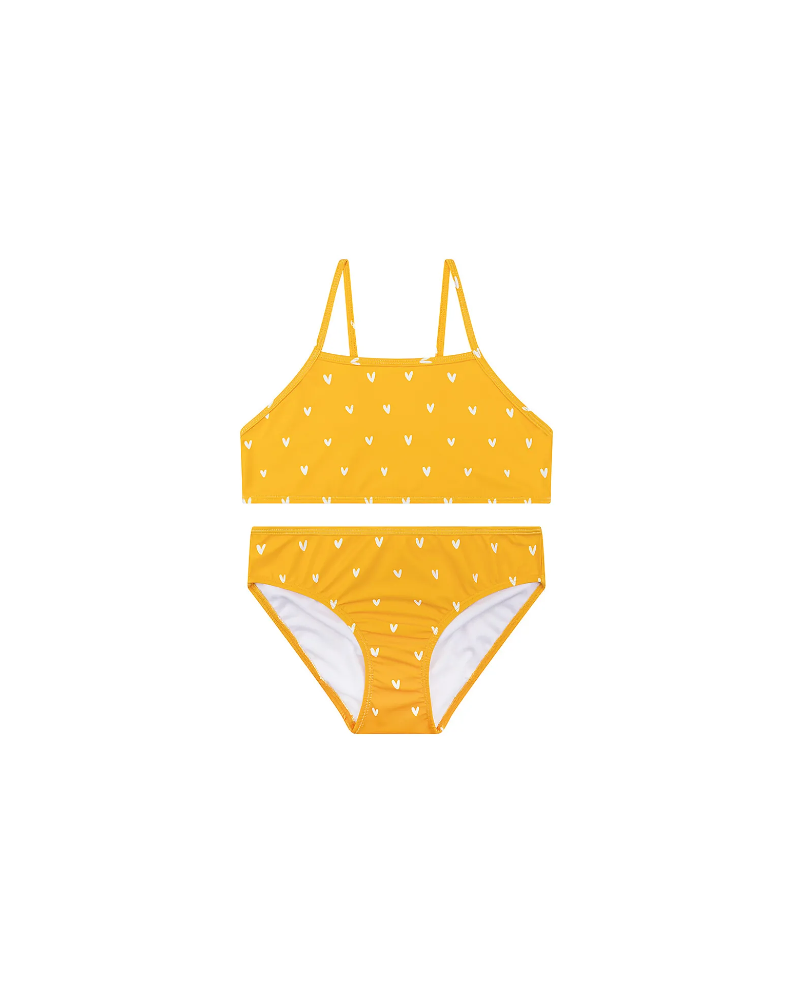 Bikini - Arancione con Cuori - Tessuto UPF50+