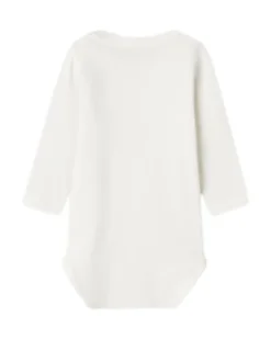 Body a Stampa e a Maniche Lunghe - Cloud Dancer - Cotone Bio