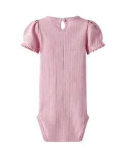 Body Maniche Corte - Rosa Cameo - 100% Cotone Bio