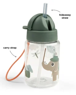 Borraccia Antigoccia con Cannuccia - Tiny Trails - Verde - 280 ml