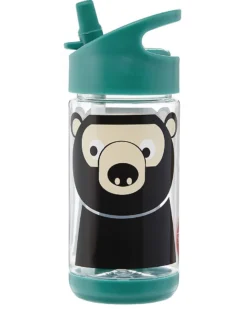 Borraccia con Cannuccia di Silicone - Orso - 350 ml - senza BPA e ftalati