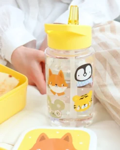 Borraccia con Cannuccia 450 ml - Amici animali - Senza BPA!