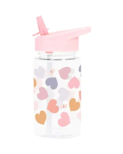 Borraccia con Cannuccia 450 ml - Cuori - Senza BPA!