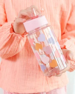 Borraccia con Cannuccia 450 ml - Cuori - Senza BPA!