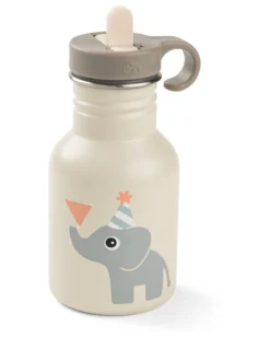 Borraccia in Metallo 350 ml - Celebration - Sabbia - con Cannuccia a Scomparsa! - 12m+