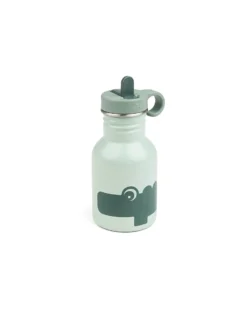 Borraccia in Metallo 350 ml - Croco - Verde - con Cannuccia a Scomparsa!
