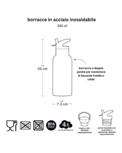 Borraccia Termica in Acciaio Inossidabile - 350 ml - Farfalle