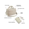 Borsa Cambio con Fasciatoio - Trapuntata - Sabbia - 24 L - Fatto con Bottiglie di Plastica Riciclata