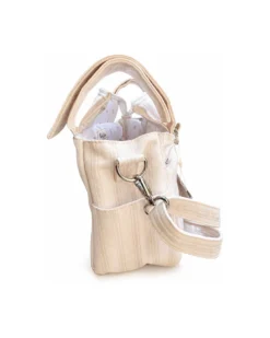 Borsa Organizer per Passeggino - Righe - Beige - Compatibile con tutti i modelli di passeggino