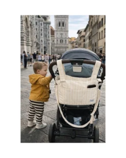 Borsa Organizer per Passeggino - Righe - Beige - Compatibile con tutti i modelli di passeggino
