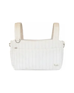 Borsa Organizer per Passeggino - Righe - Beige - Compatibile con tutti i modelli di passeggino