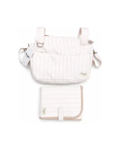 Borsa Organizer per Passeggino - Righe - Beige - Compatibile con tutti i modelli di passeggino