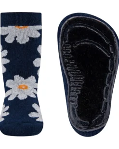 Calzini Antiscivolo SoftStep - Fiori - Navy -Cotone