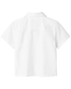 Camicia Maniche Corte - Bright White - 100% Cotone