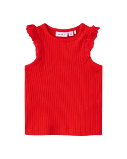 Canotta con Volant - Tomato - Cotone Bio