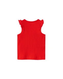 Canotta con Volant - Tomato - Cotone Bio