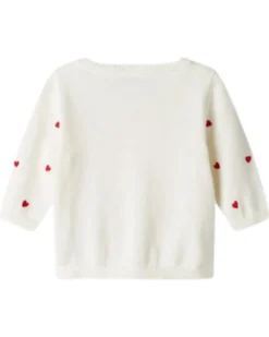 Cardigan con Bottoni - Fragole - Bianco - Cotone Bio