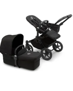 Carrozzina/Passeggino Donkey 5 Mono Completo - Nero - Si Converte in Gemellare in Soli 3 Click!
