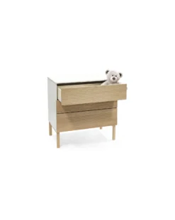 Cassettiera Sleepi - con Cassetti - Bianco/Naturale - in Legno
