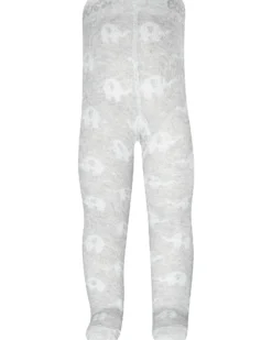 Collant In Cotone Bio Elasticizzato - Elefanti - Grigio - Certificato GOTS