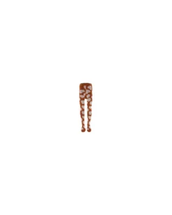 Collant In Cotone Bio Elasticizzato - Cuori - Rosso Mattone - Certificato GOTS