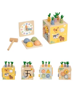 Cubo Multiattività in Legno - 27 Pezzi - 14,5 cm - 18m+