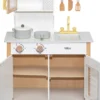 Cucina Giocattolo in Legno - Bianco/Oro - Colori ad Acqua Atossici - 3+ Anni