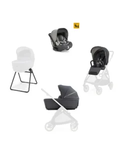 Electa System Quattro - Garage Grey - Seduta All Season + Culla Open Up + Standup + Seggiolino Auto Darwin