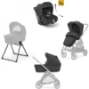Electa System Trio - Upper Black - Seduta Passeggino + Culla Standup + Seggiolino Auto Darwin Recline