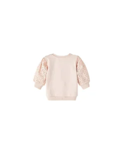 Felpa Ricamata - Rose Smoke - Cotone Organico