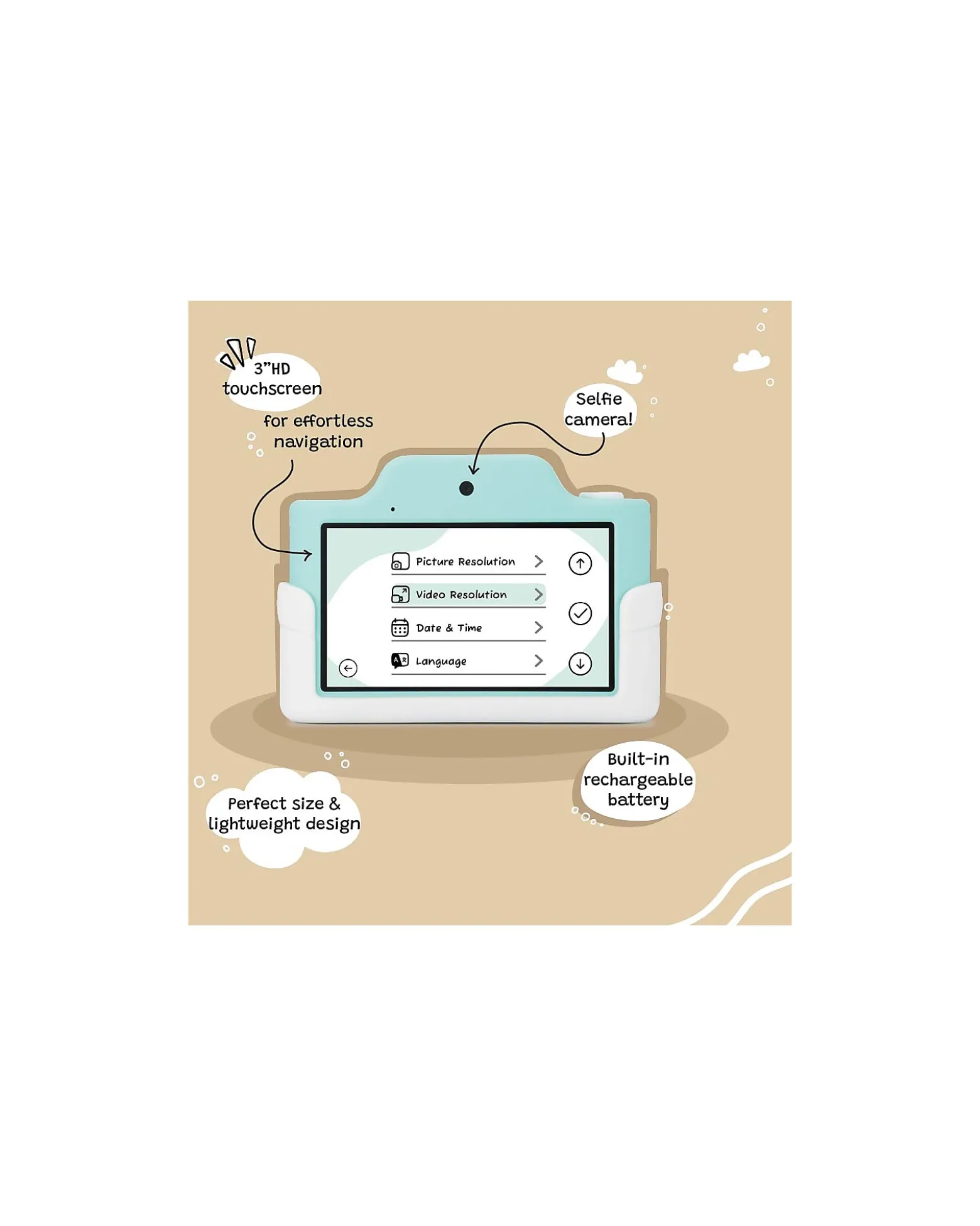 Fotocamera Digitale Touchscreen Kiimento - Zippy il Bradipo - Foto e Video - Dai 5 Anni