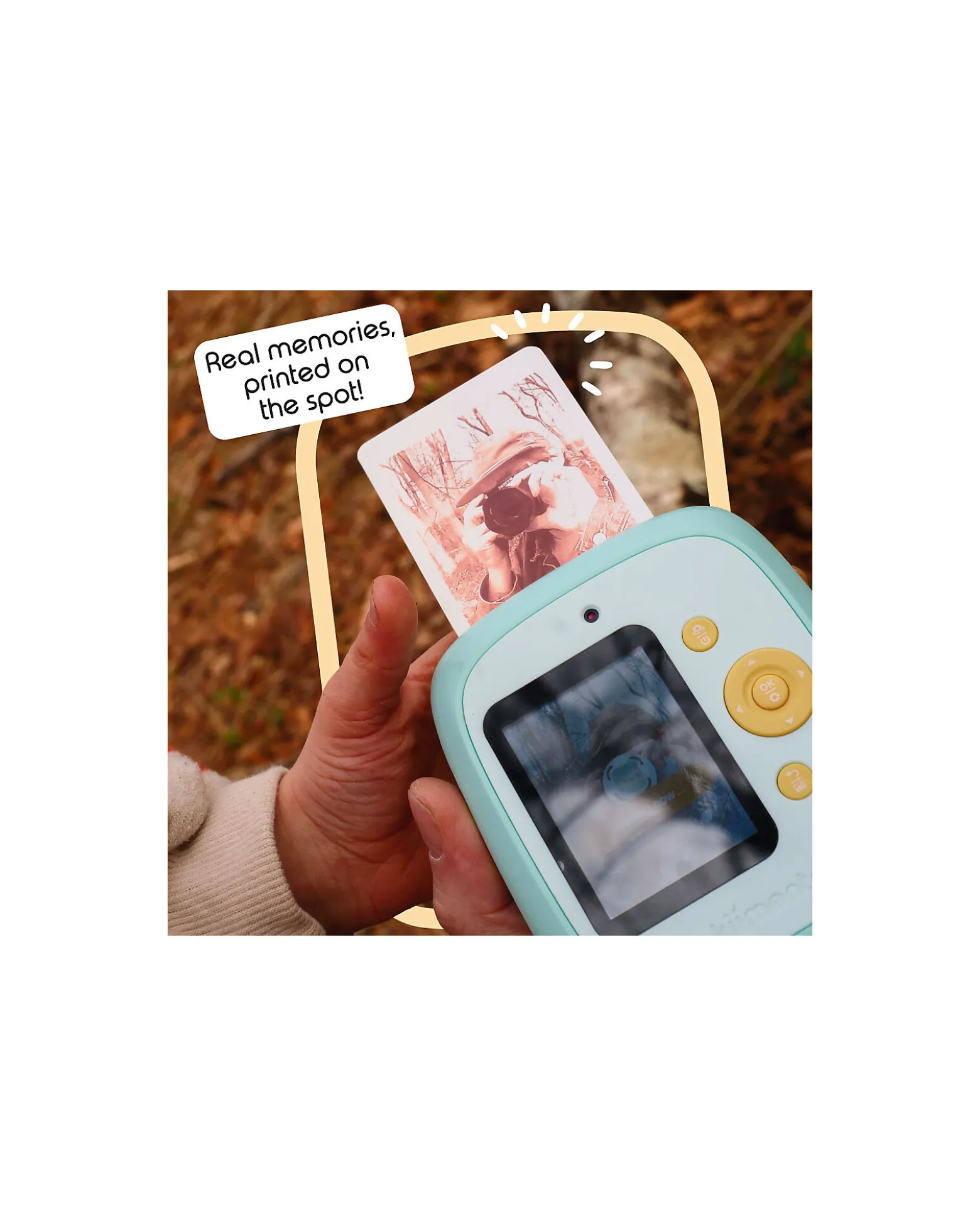 Fotocamera Istantanea Digitale Kiimento - Menta - Stampa Ink-Free - Dai 8 Anni