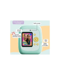 Fotocamera Istantanea Digitale Kiimento - Menta - Stampa Ink-Free - Dai 8 Anni