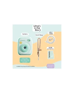 Fotocamera Istantanea Digitale Kiimento - Menta - Stampa Ink-Free - Dai 8 Anni