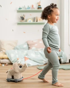 Gioco da Tirare 2-in-1 Elphee - Sabbia - Usalo con il Vagone o Come Peluche! - 12m+