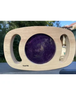 Gioco Sensoriale in Legno di Gomma FSC - Easy Hold - con Pannello Glitterato - Viola - 12m+