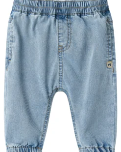 Jeans con Elastico in Vita - Lavaggio Chiaro