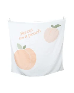Kit Primo Anno Sweet as a Peach - Copertina Swaddle in Mussola di Cotone + 14 Cards - Per I Bebè più Social